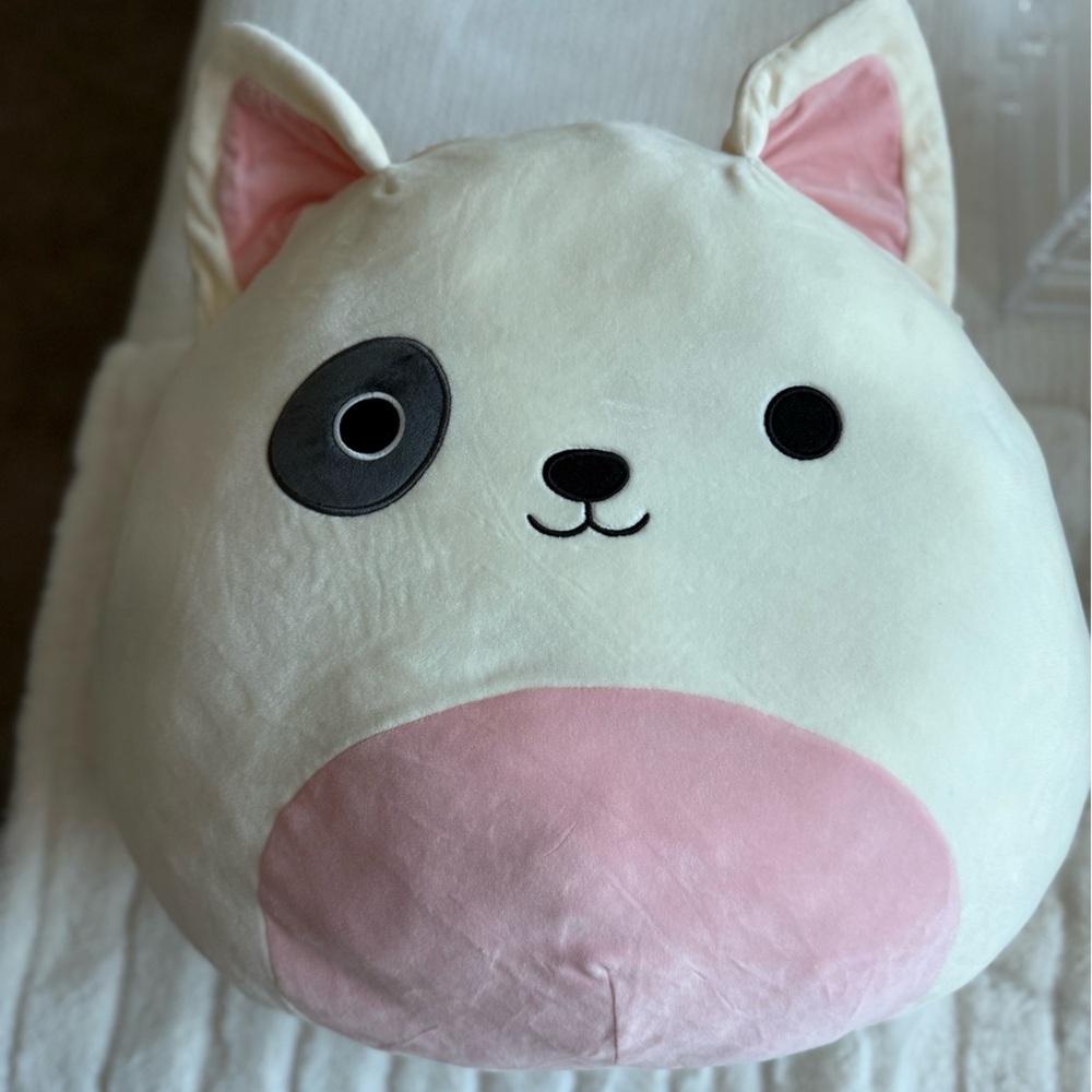 Squishmallows Cream and Pink Stuffed Animal